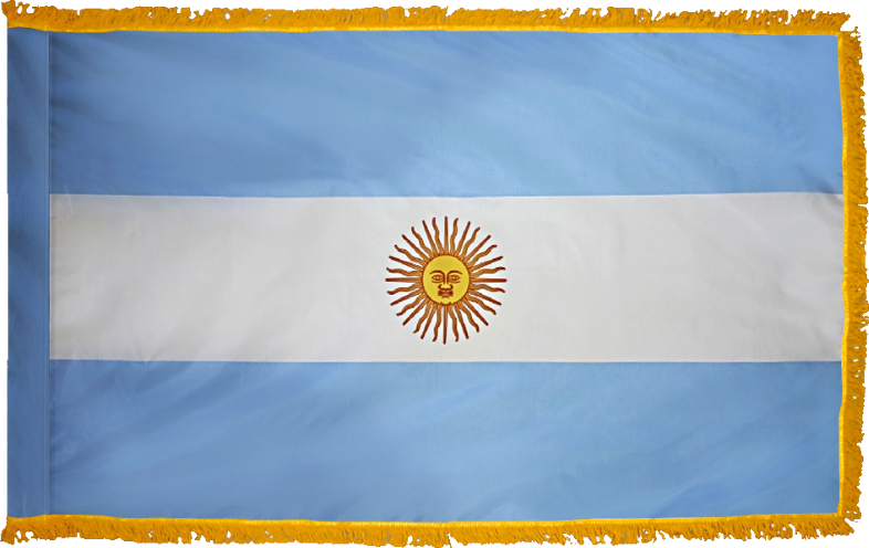 Argentina w/Seal Flag for Indoor Use