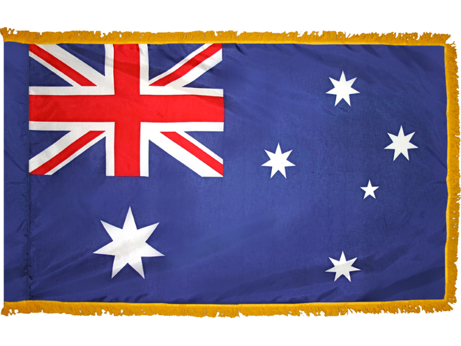 Australia Indoor Presentation Flagpole Set - 11' Gold Pole