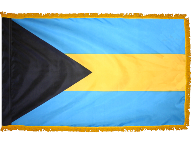 Bahamas Indoor Presentation Flagpole Set - Oak Pole