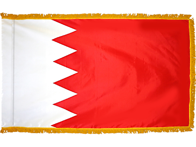 Bahrain Indoor Presentation Flagpole Set - 11' Gold Pole