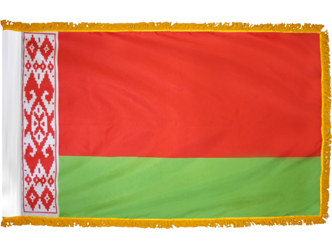 Belarus Indoor Presentation Flagpole Set - Oak Pole