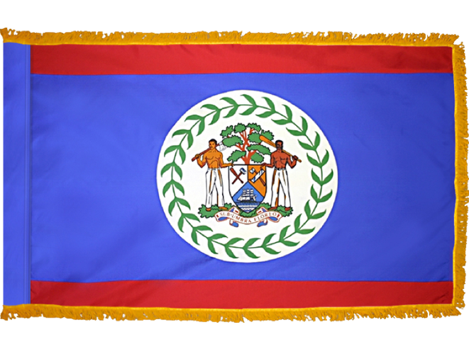 Belize Indoor Presentation Flagpole Set - 11' Gold Pole