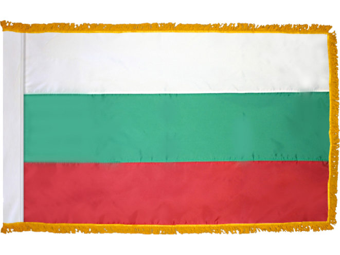 Bulgaria Indoor Presentation Flagpole Set - Oak Pole