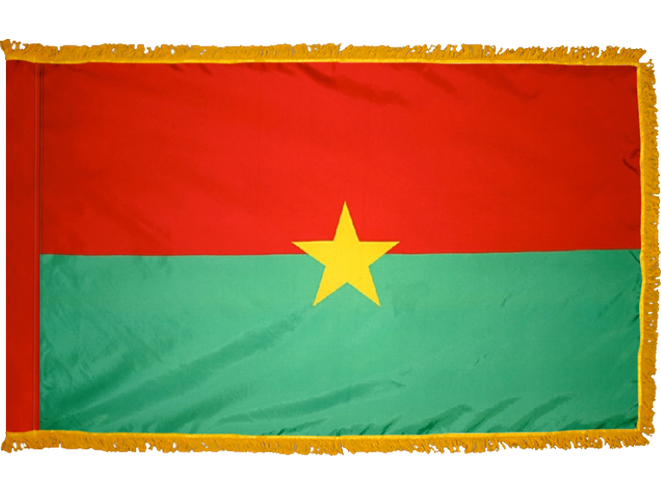 Burkina Faso Indoor Presentation Flagpole Set - Oak Pole
