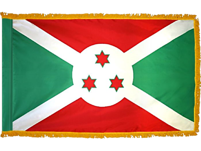 Burundi Indoor Presentation Flagpole Set - Oak Pole
