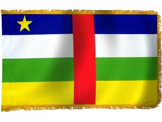 Central African Republic Indoor Presentation Flagpole Set - Oak Pole