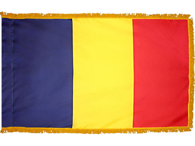 Chad Indoor Presentation Flagpole Set - 11' Gold Pole