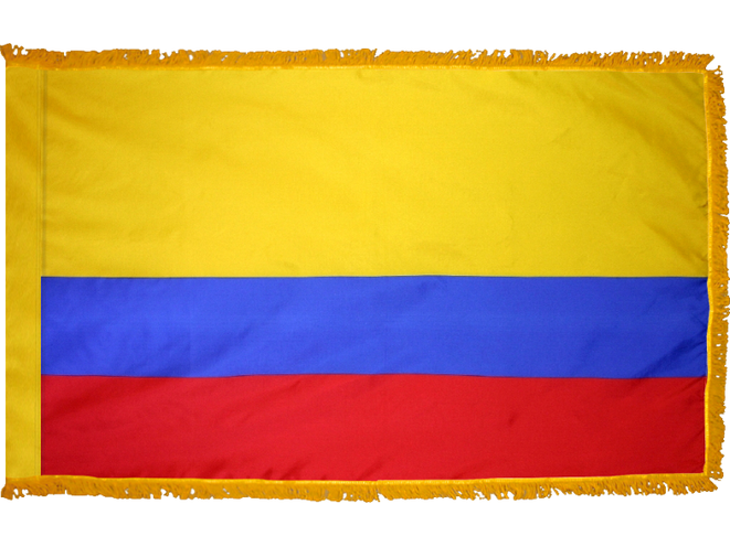 Colombia Indoor Presentation Flagpole Set - 11' Gold Pole