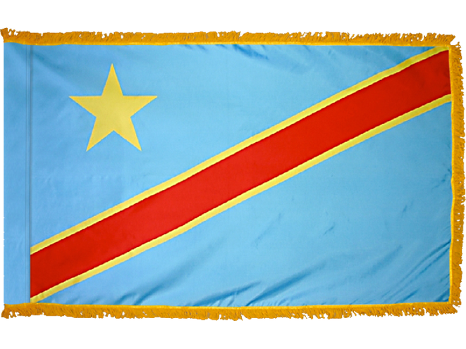Democratic Republic of the Congo Indoor Presentation Flagpole Set - 11' Gold Pole