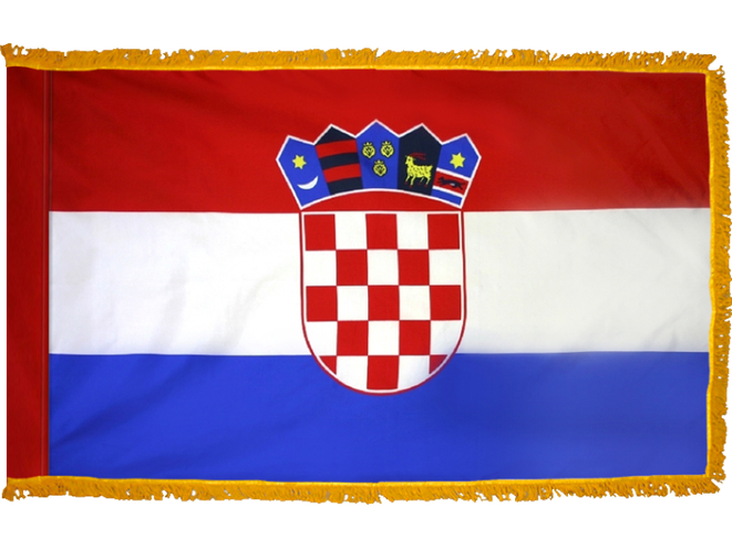 Croatia Indoor Presentation Flagpole Set - Oak Pole