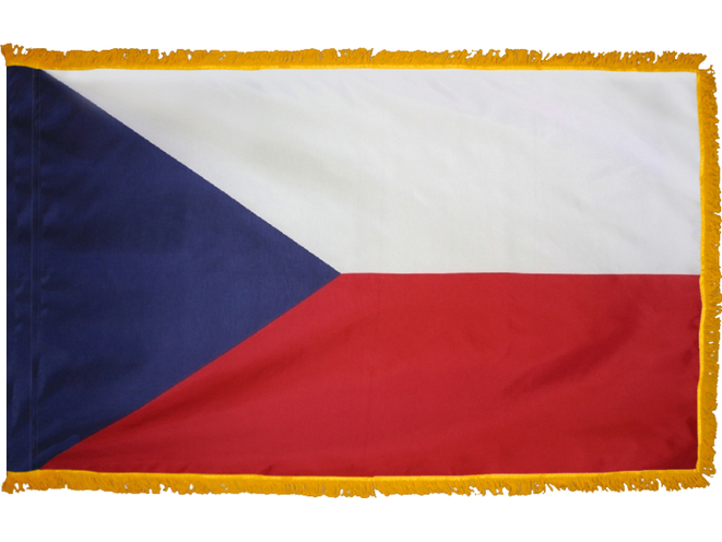 Czechia Indoor Presentation Flagpole Set - 11' Gold Pole