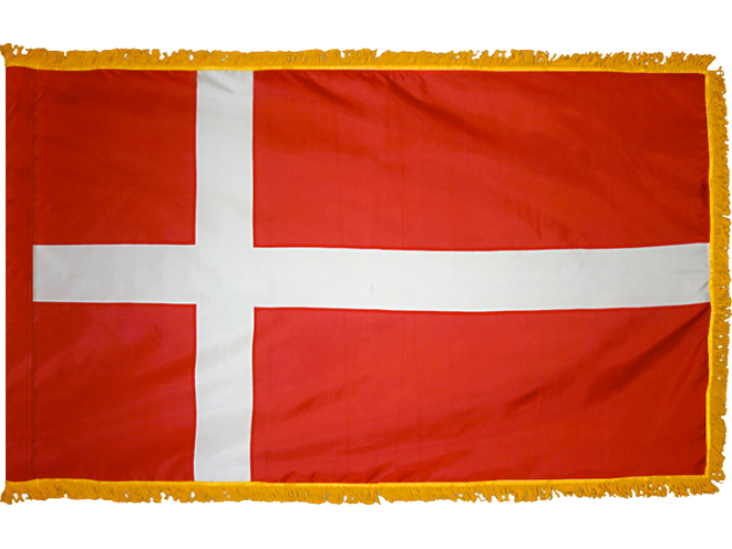 Denmark Indoor Presentation Flagpole Set - Oak Pole