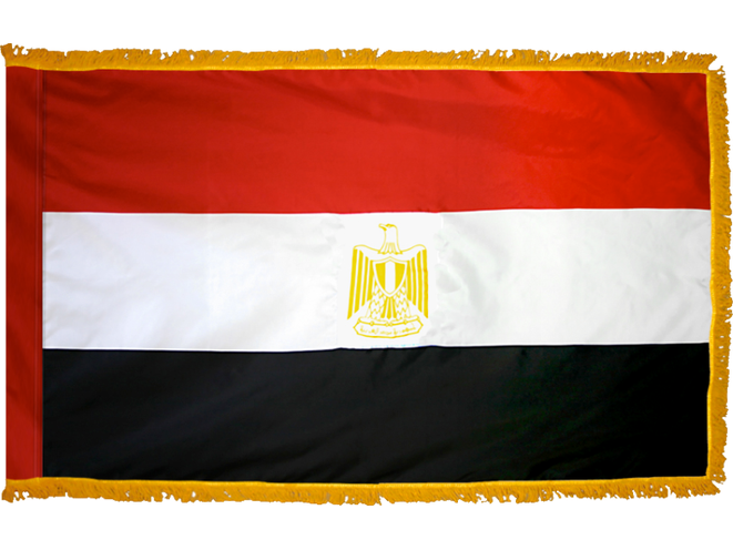 Egypt Indoor Presentation Flagpole Set - Oak Pole