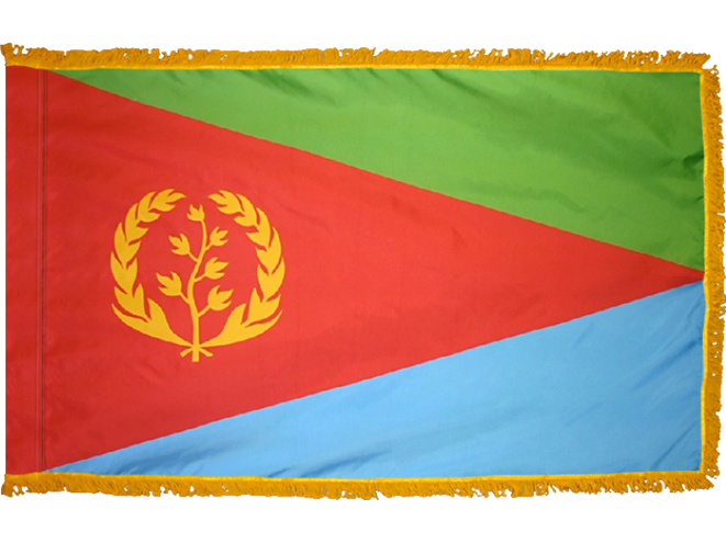 Eritrea Indoor Presentation Flagpole Set - 11' Gold Pole