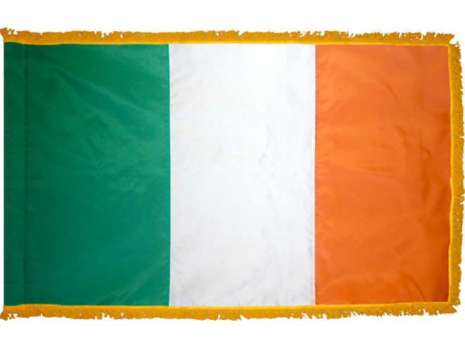 Ireland Indoor Presentation Flagpole Set - Oak Pole