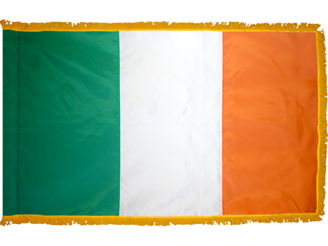 Ireland Indoor Presentation Flagpole Set - 11' Gold Pole