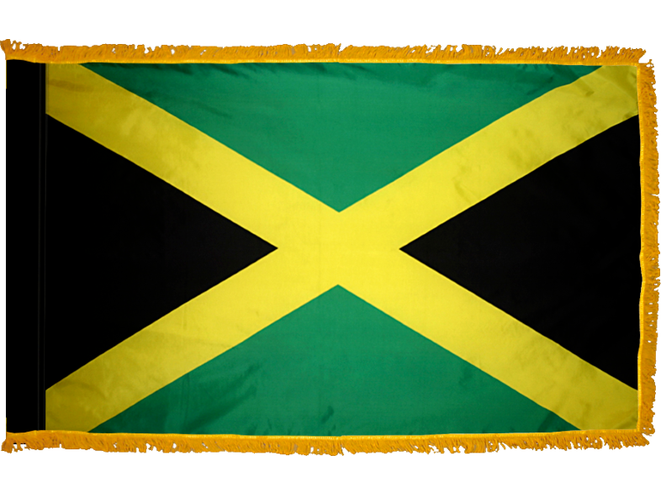 Jamaica Indoor Presentation Flagpole Set - Oak Pole