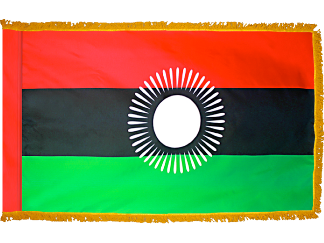 Malawi Indoor Presentation Flagpole Set - 11' Gold Pole
