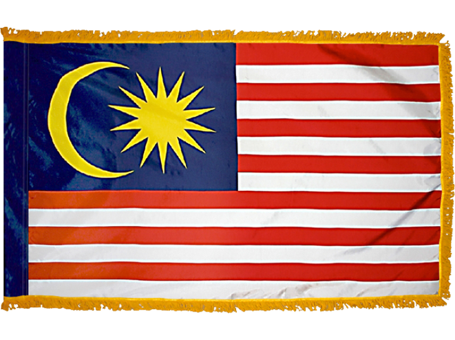 Malaysia Indoor Presentation Flagpole Set - Oak Pole