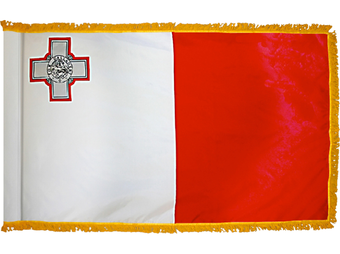 Malta Indoor Presentation Flagpole Set - Oak Pole