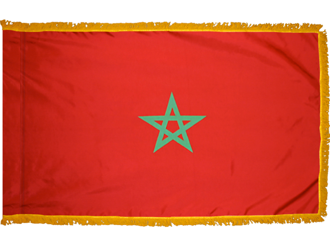 Morocco Indoor Presentation Flagpole Set - 11' Gold Pole
