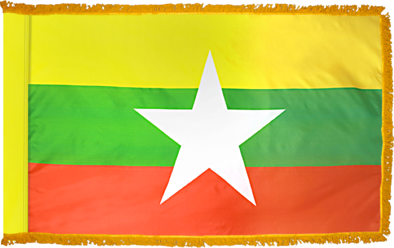 Myanmar Flag for Indoor Use