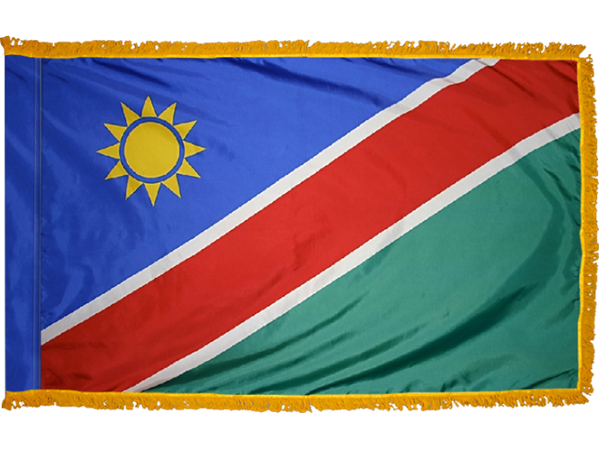 Namibia Indoor Presentation Flagpole Set - 11' Gold Pole
