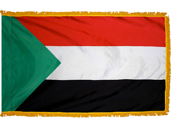 Sudan Indoor Presentation Flagpole Set - 11' Gold Pole