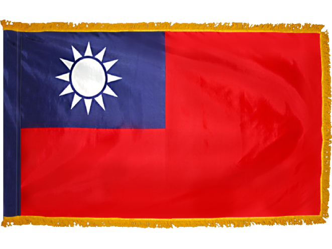Taiwan Indoor Presentation Flagpole Set - Oak Pole