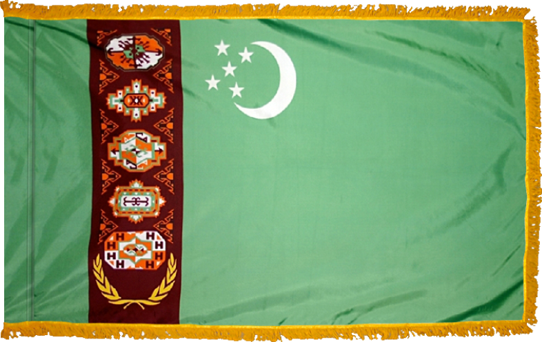 Turkmenistan Flag for Indoor Use