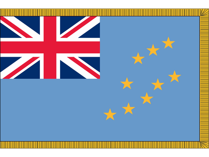 Tuvalu Indoor Presentation Flagpole Set - 11' Gold Pole