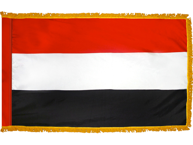 Yemen Indoor Presentation Flagpole Set - Oak Pole